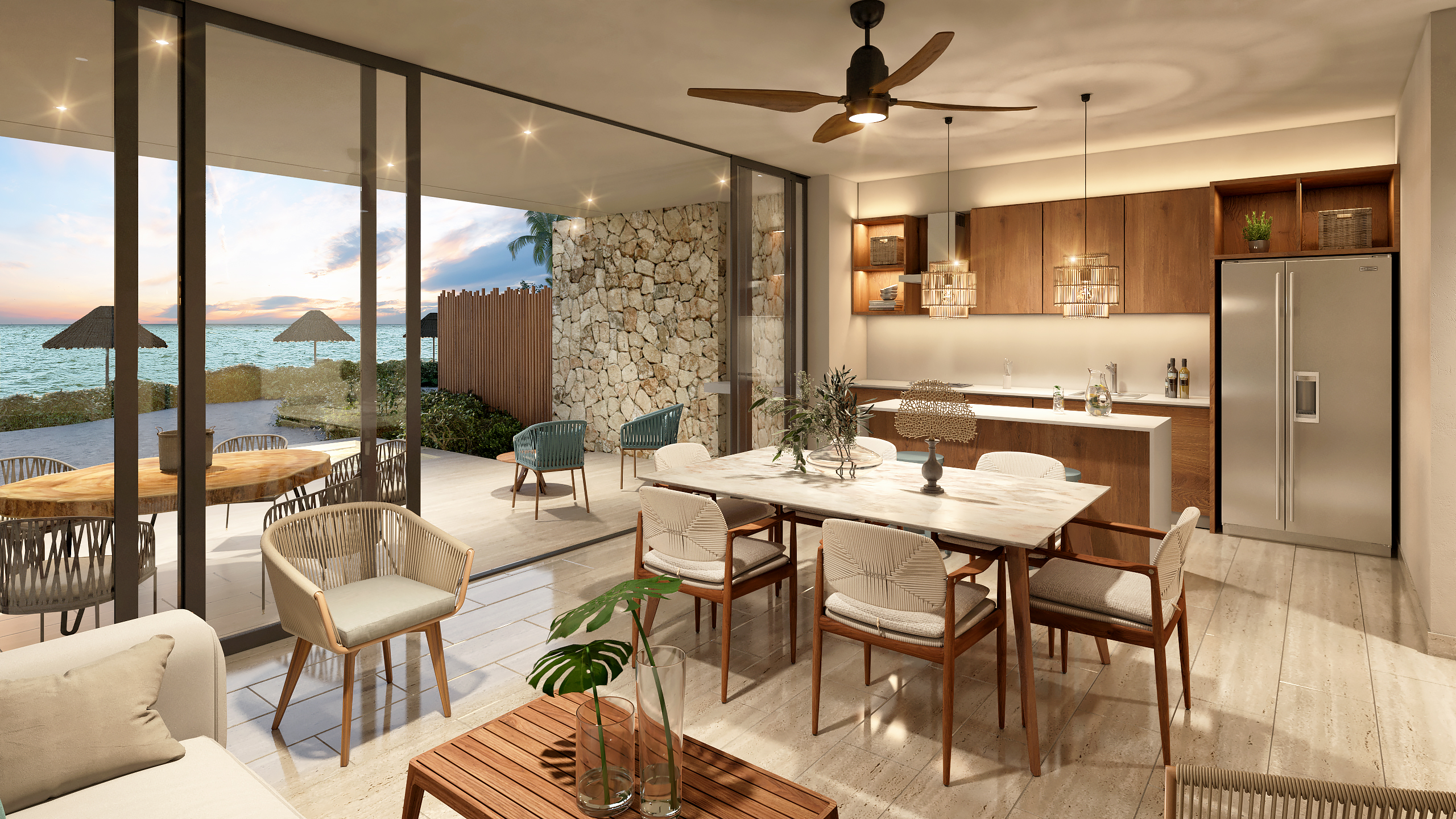 Luxury condo on the beach.