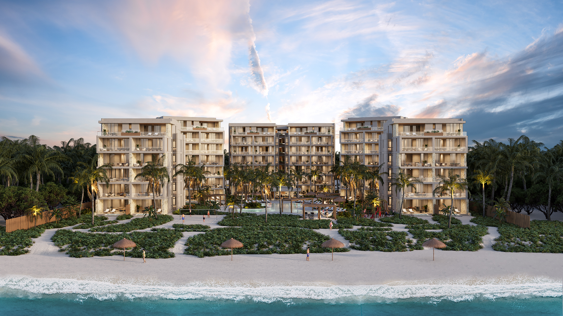 Luxury condo on the beach.