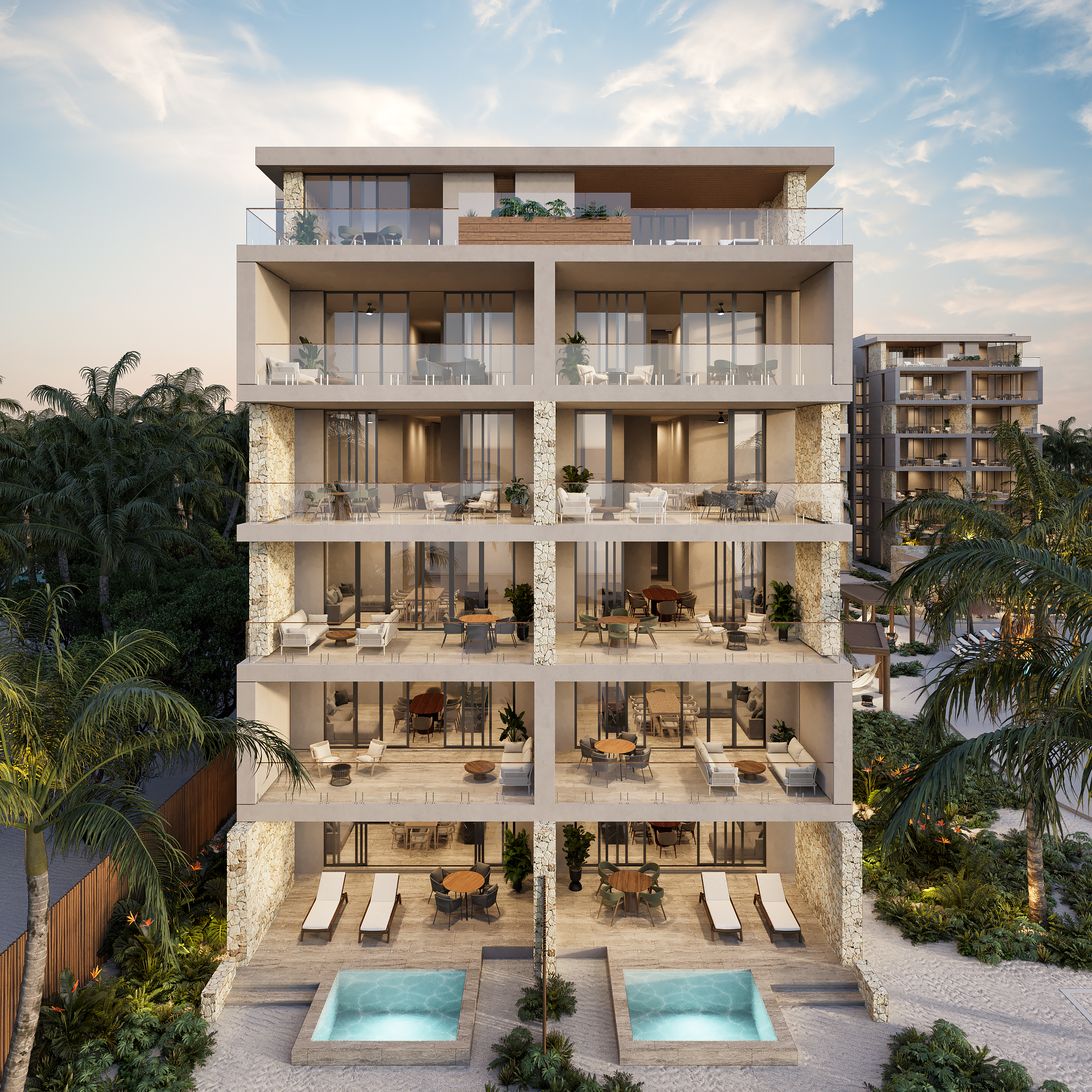 Luxury condo on the beach.