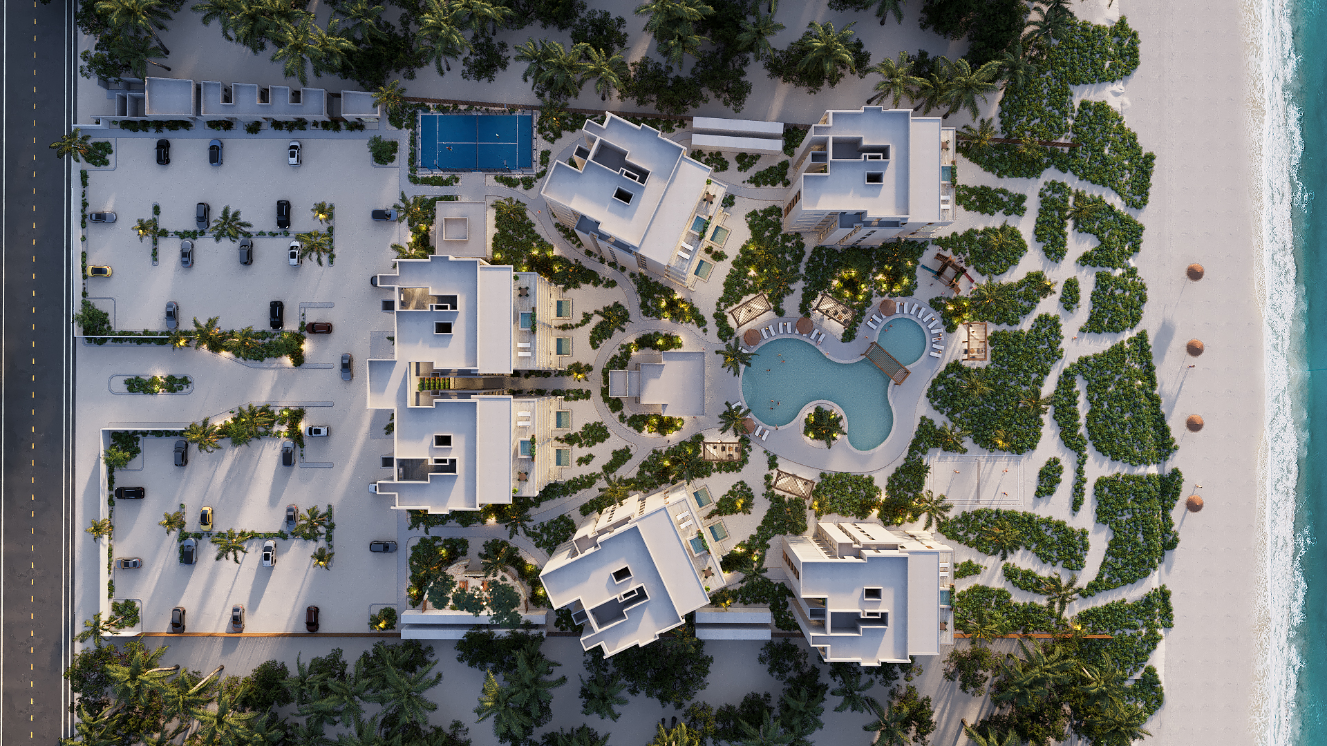Luxury condo on the beach.