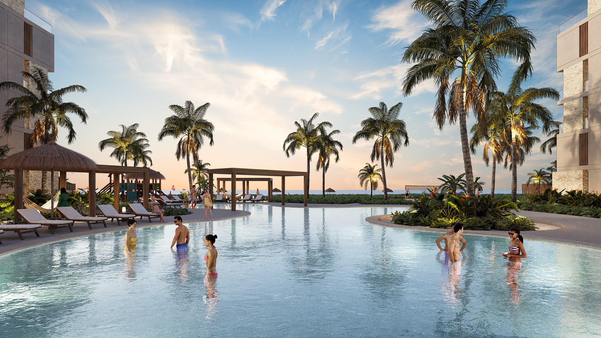 Luxury condo on the beach.